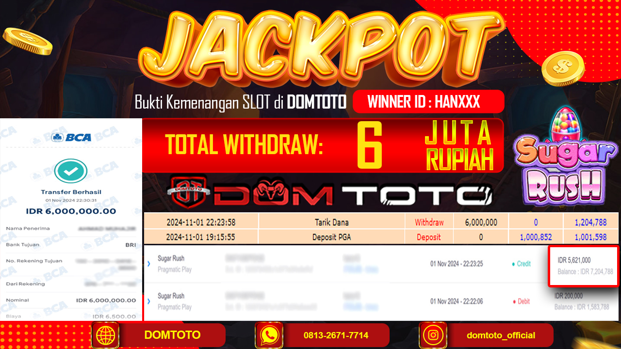JACKPOT SLOT SUGAR RUSH 01 NOVEMBER 2024